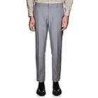 Prada Men's Striped-side Wool-mohair Trousers - Gray
