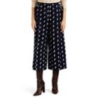 Chlo Women's Horse-embroidered Wool Wide-leg Trousers - Navy