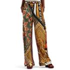 Chlo Women's Patchwork Silk Wide-leg Pants - Orange