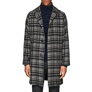 Cifonelli Men's Plaid Cashmere Overcoat-gray