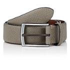 Barneys New York Men's Saffiano Leather Belt - Gray