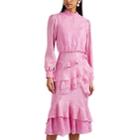 Saloni Women's Isa Silk-blend Fil Coup Midi-dress - Pink