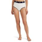 Odyssee Women's Azur Belted High-waist Bikini Bottom - Cream