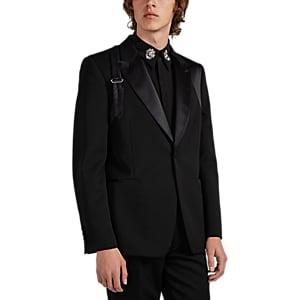 Alexander Mcqueen Men's Harness Wool Tuxedo Jacket - Black
