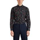 Paul Smith Men's Floral Cotton Poplin Shirt - Navy