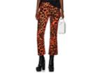 R13 Women's Kick Fit Leopard-print Velvet Mid-rise Pants