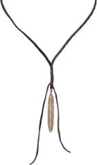 Feathered Soul Women's Diamond & Carved Wood Feather Pendant Necklace