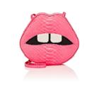 Gelareh Mizrahi Women's Lara Stoned Lips Python Clutch-pink