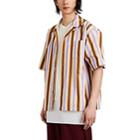 Marni Men's Striped Cotton Camp-collar Shirt - Lilac