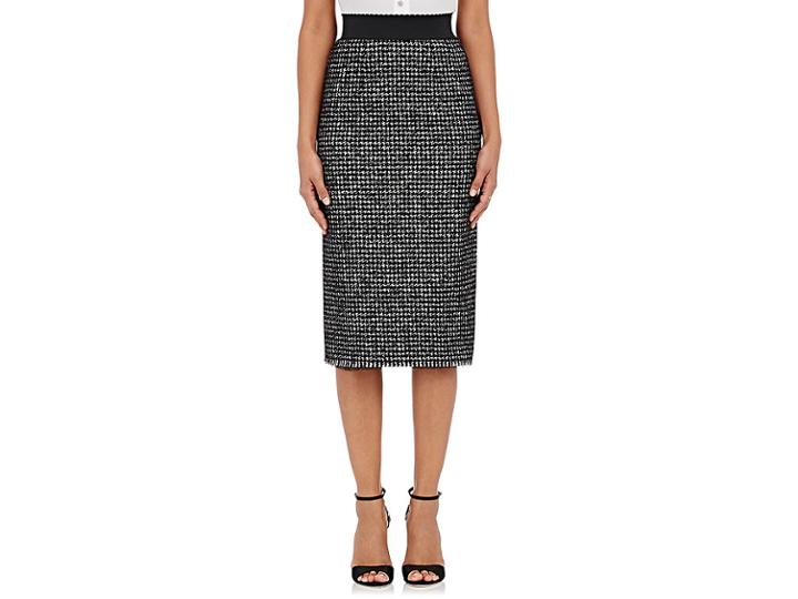 Dolce & Gabbana Women's Tweed Fitted Pencil Skirt