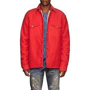 Simon Miller Men's Collyer Cotton Moleskin Shirt Jacket-red