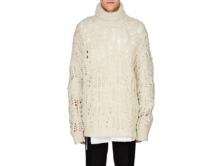 Dries Van Noten Men's Oversized Wool Turtleneck Sweater