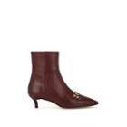 Gucci Women's Zumi Leather Ankle Boots - Wine