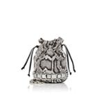 Tomasini Women's Lucile Python-stamped Leather Mini Bucket Bag-silver