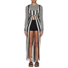 Marc Jacobs Women's Striped Silk Maxi Dress - Black Pat.