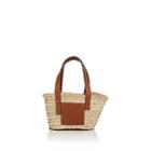 Loewe Women's Small Leather-trimmed Woven Raffia Tote Bag - Tan