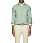 Barneys New York Men's Birdseye Cotton Shirt-green