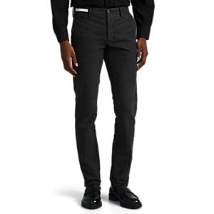 Incotex Men's Washed Cotton Slim Trousers - Black