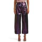 Area Women's Coated Cotton Lam Cargo Pants - Purple