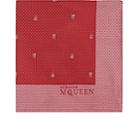 Alexander Mcqueen Men's Skull-dot Motif Silk Twill Pocket Square - Red