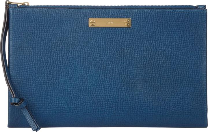 Chlo Foldover Pouch-blue