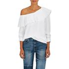 Monographie Women's Pleated Cotton One-shoulder Blouse - White