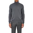Boglioli Men's Brushed Wool Turtleneck Sweater-gray
