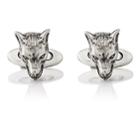 Gucci Men's Anger Forest Wolf-head Cufflinks - Silver