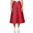 Cfgoldman Women's Crop Wide-leg Jeans - Red