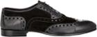Doucal's Leather & Suede Wingtip Balmorals-black