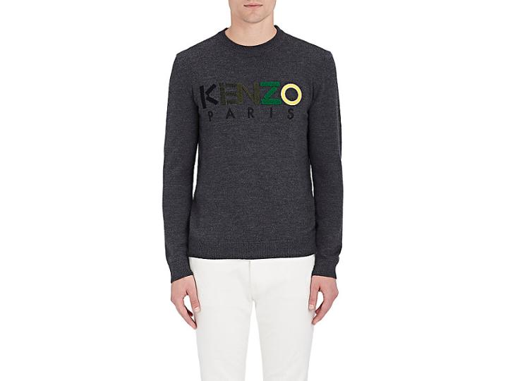Kenzo Men's Logo-embroidered Wool Sweater