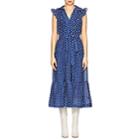 Robert Rodriguez Women's Dot-print Cotton Voile Maxi Dress-blue