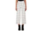 Valentino Women's Grid-print Wool-silk Wide-leg Crop Trousers