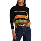 J.w.anderson Women's Button-detailed Striped Wool Sweater - Black