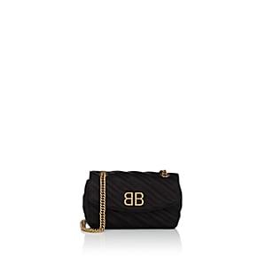 Balenciaga Women's Bb Small Logo-jacquard Shoulder Bag-black