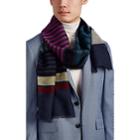 Paul Smith Men's Sock Striped Wool-blend Voile Scarf - Navy