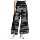Sacai Women's Bandanna-print Wide-leg Pants - Black