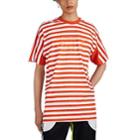Martine Rose Men's Striped Cotton Oversized T-shirt - Orange