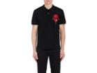 Alexander Mcqueen Men's Orchid-embroidered Cotton Polo Shirt