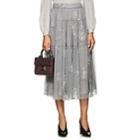 Co Women's Floral Silk Maxi Skirt-gray