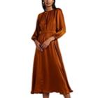 Bytimo Women's Washed Satin Midi-dress - Brown