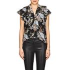 Robert Rodriguez Women's Floral Silk Voile Tieneck Blouse-black