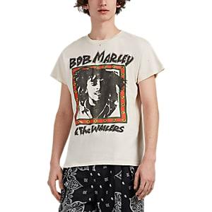 Madeworn Men's Bob Marley Distressed Cotton T-shirt - White