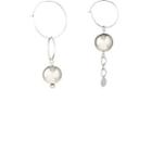 Mounser Women's Solar Hoop Purposely Mismatched Earrings-silver