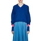 Maison Margiela Women's Rib-knit Wool-blend Relaxed Sweater-blue