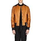 Givenchy Men's Leather Baseball Jacket - Brown