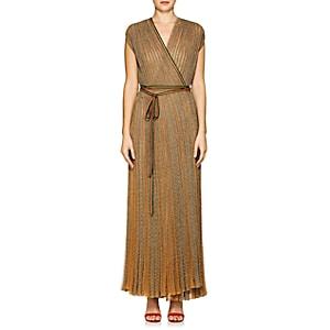 Missoni Women's Metallic Rib-knit Wrap Dress-gold