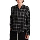 Greg Lauren Men's Plaid Flannel Studio Shirt - Black