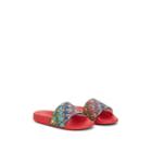 Gucci Kids' Logo & Star-print Rubber Slide Sandals - Red