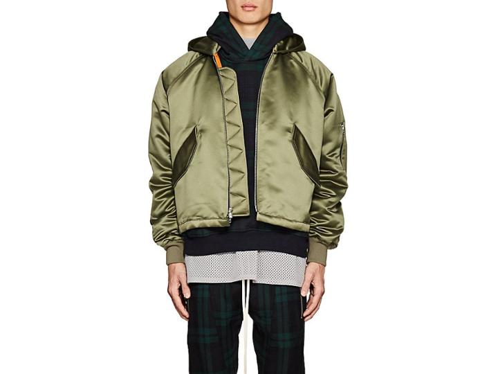 Fear Of God Men's Satin Insulated Hooded Bomber Jacket